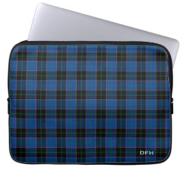 Klan Hume Tartan Blue - Black Play Monogram Laptop Sleeve