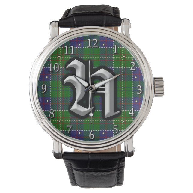 Klan Hunter Brev H Monogram Tartan Armbandsur (Framsida)