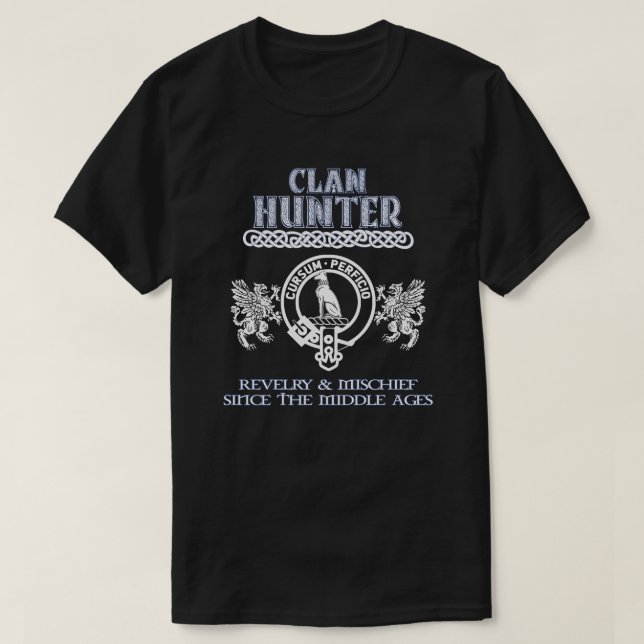 Klan Hunter vapensköld Scottish klans Scottish Sur T Shirt (Design framsida)