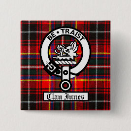 Klan Innes Vapensköld Badge och Tartan Knapp