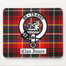 Klan Innes Vapensköld Badge och Tartan Musmatta
