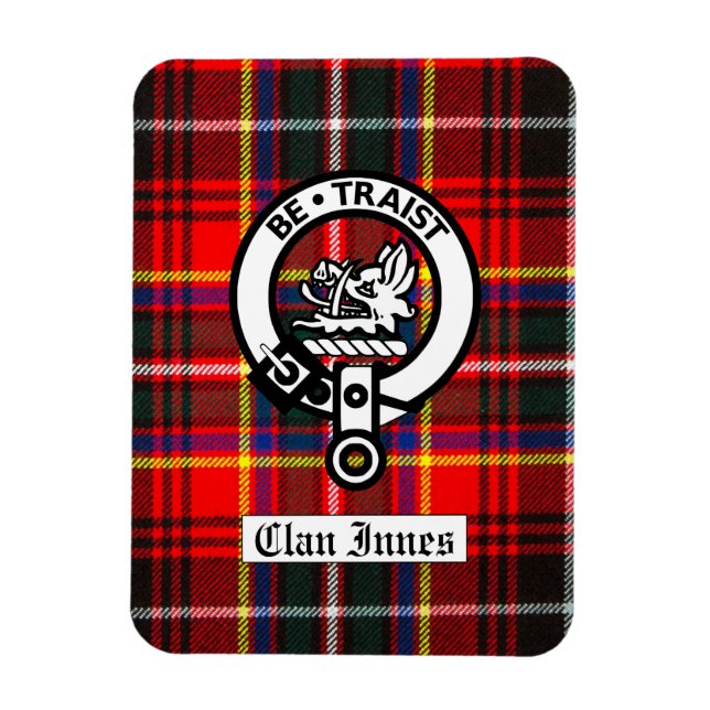 Klan Innes Vapensköld Badge & Tartan Magnet (Vertikal)