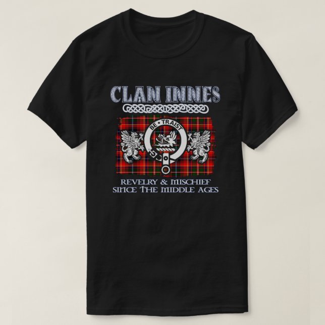 Klan Innes vapensköld Scottish klans Scottish Surn T Shirt (Design framsida)