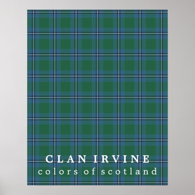 Klan Irvine Färg of Scotland Tartan Poster (Framsidan)