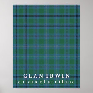 Klan Irwin Färg of Scotland Tartan Poster