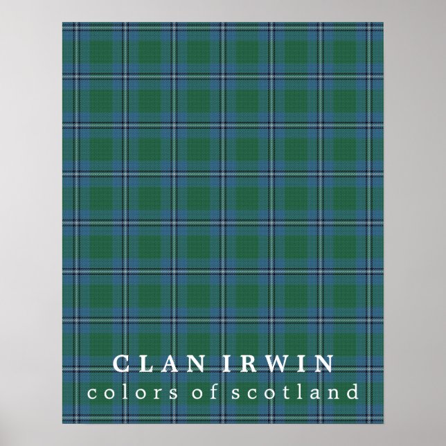 Klan Irwin Färg of Scotland Tartan Poster (Framsidan)