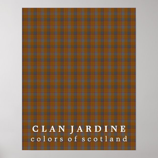 Klan Jardine Färg of Scotland Tartan Poster (Framsidan)