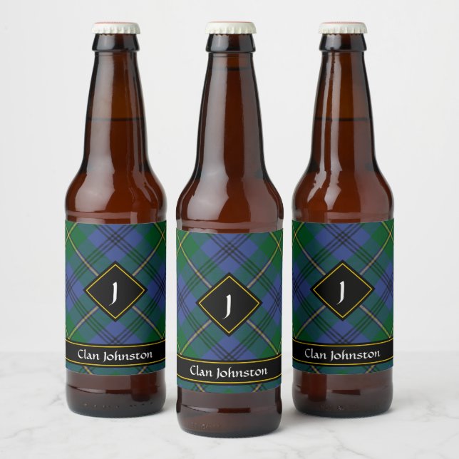 Klan Johnston Tartan Beer Flaska-etikett Ölflaska Etikett (Flaskor)