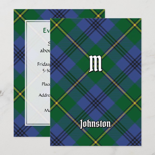 Klan Johnston Tartan-inbjudan Inbjudningar (Fram/baksida)