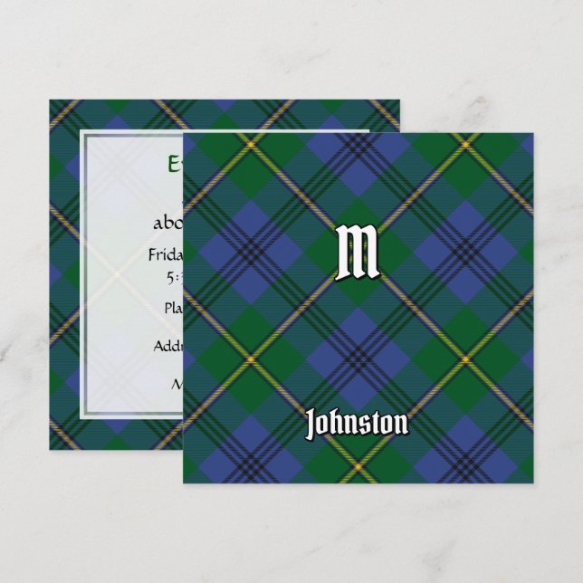 Klan Johnston Tartan-inbjudan Inbjudningar (Fram/baksida)