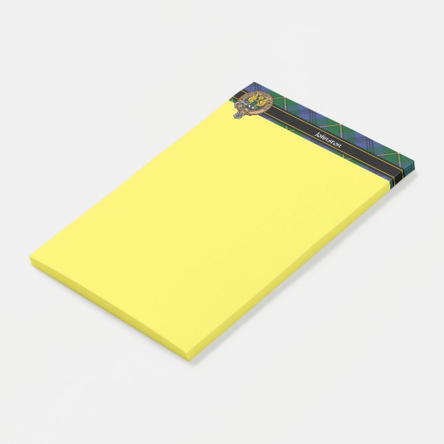 Klan Johnston Vapensköld Post-it Notes Block (Vinklad)