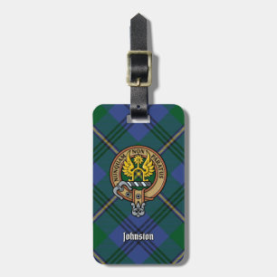 Klan Johnston-Vapenskölden över Tartan Bagagebricka