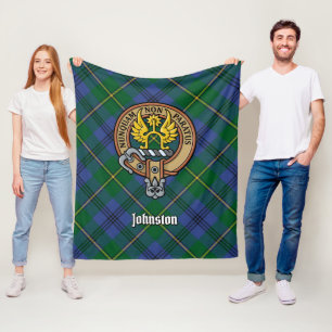 Klan Johnston-Vapenskölden över Tartan Fleecefilt