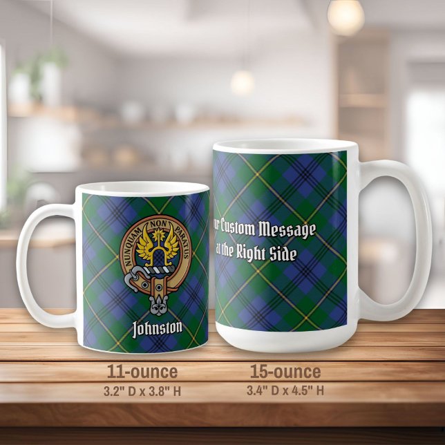 Klan Johnston-Vapenskölden över Tartan Kaffemugg (Skapare uppladdad)