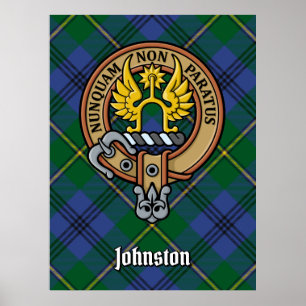 Klan Johnston-Vapenskölden över Tartan Poster