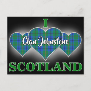 Klan Johnstone I Kärlek Scotland Tartan Heart Vykort