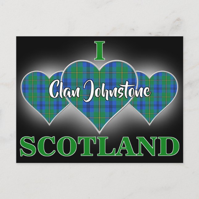 Klan Johnstone I Kärlek Scotland Tartan Heart Vykort (Framsida)