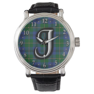 Klan Johnstone Johnston Brev J Monogram Tartan Armbandsur
