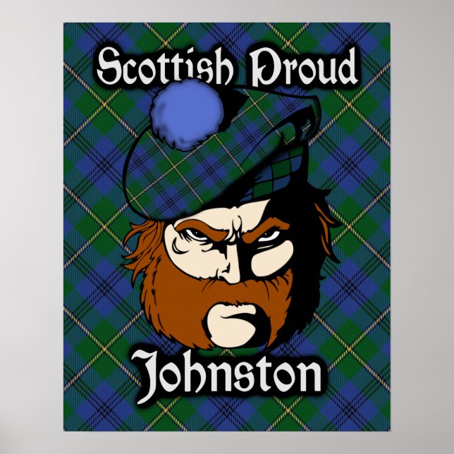 Klan Johnstone Johnston Scottish Tartan Poster (Framsidan)