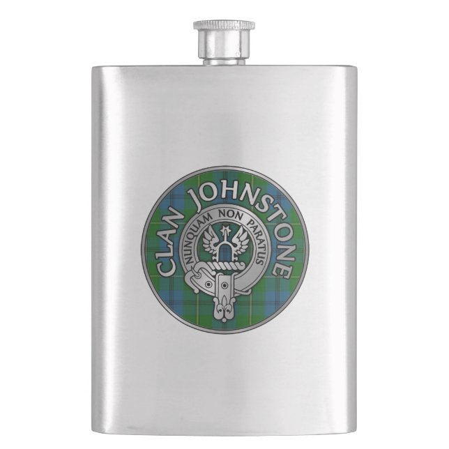 Klan Johnstone Vapensköld & Tartan Fickplunta (Framsidan)