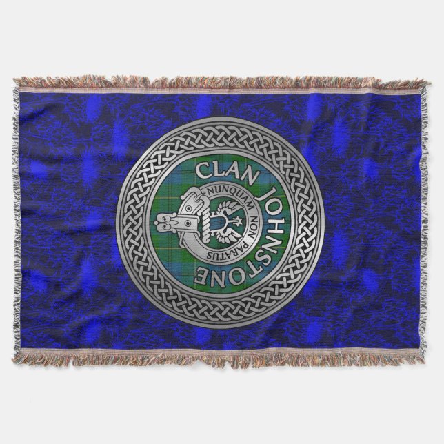 Klan Johnstone Vapensköld & Tartan Knot Filt (Framsidan)
