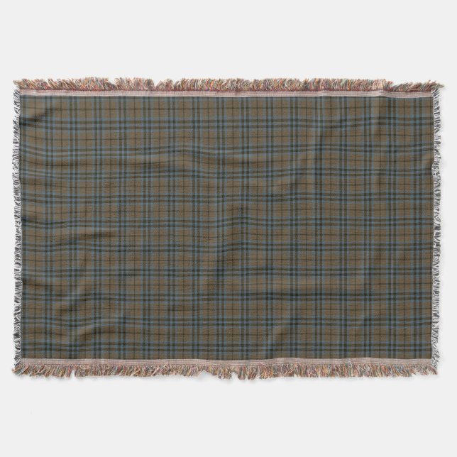Klan Keith Brown och Steel Blue Weasted Tartan Filt (Framsidan)