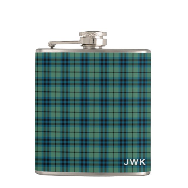 Klan Keith Ljust grönt Scottish Tartan Monogram Fickplunta (Framsidan)