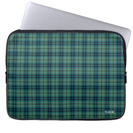 Klan Keith Tartan Grönt Play Monogrammed Laptop Sleeve