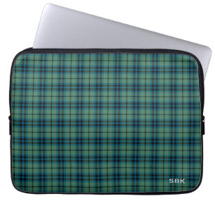 Klan Keith Tartan Grönt Play Monogrammed Laptop Sleeve