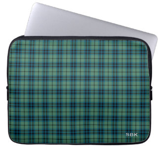Klan Keith Tartan Grönt Play Monogrammed Laptop Sleeve