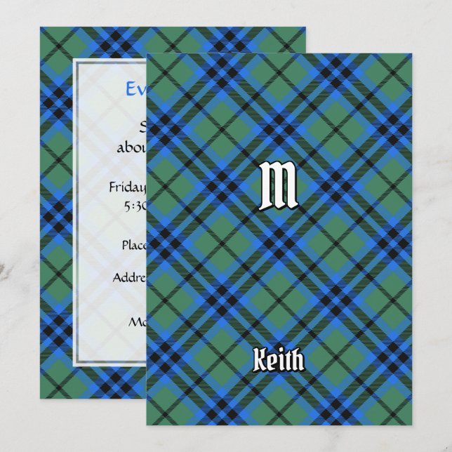 Klan Keith Tartan-inbjudan Inbjudningar (Fram/baksida)