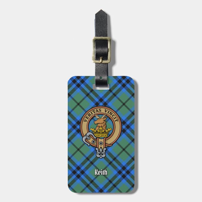 Klan Keith Vapensköld över Tartan Bagagebricka (Vertikal Framsida)