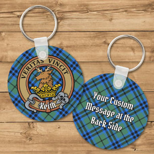 Klan Keith-Vapensköld över Tartan Keychain Nyckelring