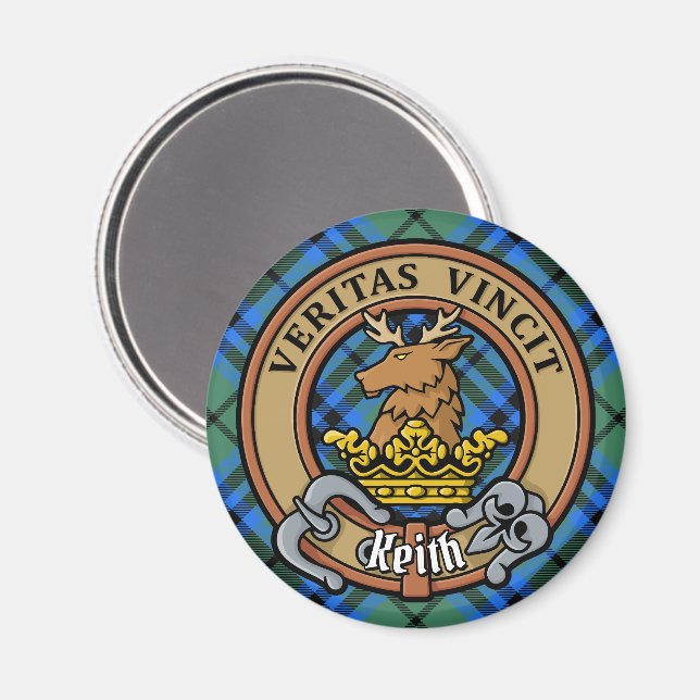 Klan Keith Vapensköld över Tartan Magnet (Front/Back)