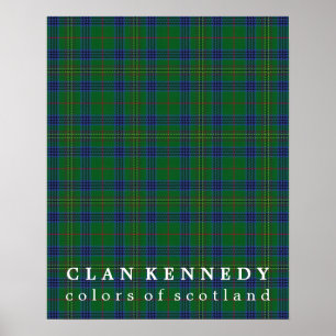 Klan Kennedy Färg of Scotland Tartan Poster