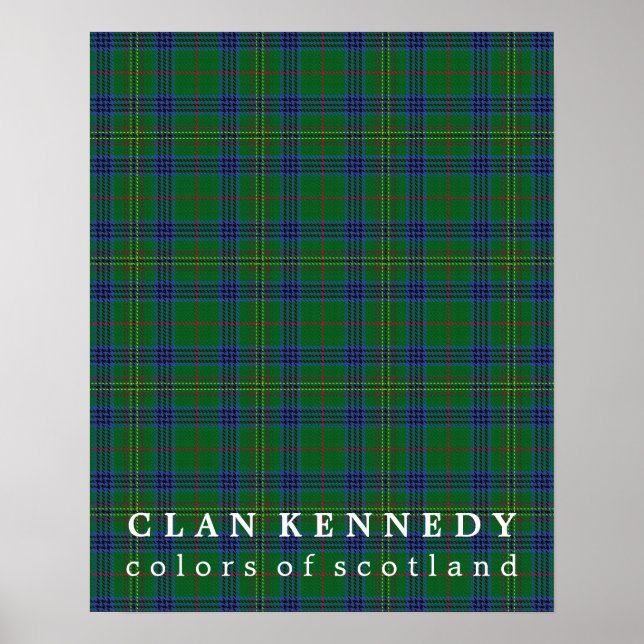 Klan Kennedy Färg of Scotland Tartan Poster (Framsidan)