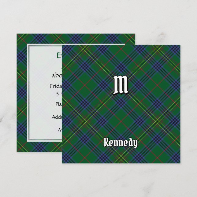 Klan Kennedy Tartan Inbjudningar (Fram/baksida)