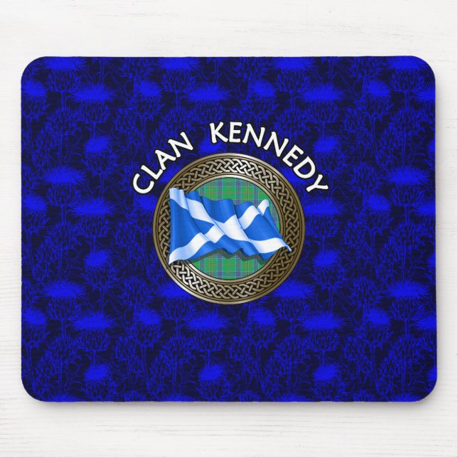 Klan Kennedy Tartan Knot & Flagga Musmatta (Framsidan)