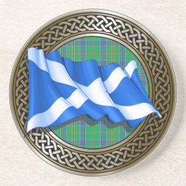 Klan Kennedy Tartan Knot & Flagga Underlägg