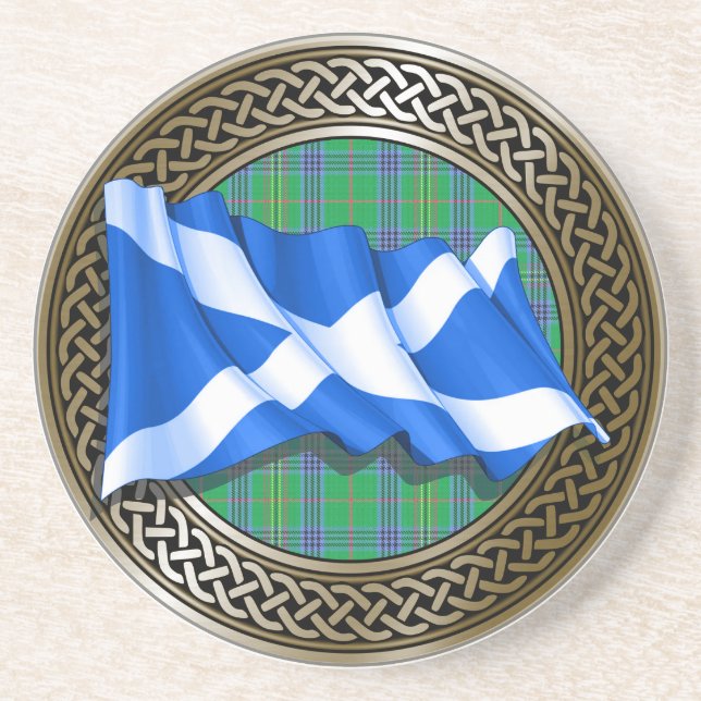 Klan Kennedy Tartan Knot & Flagga Underlägg (Framsidan)