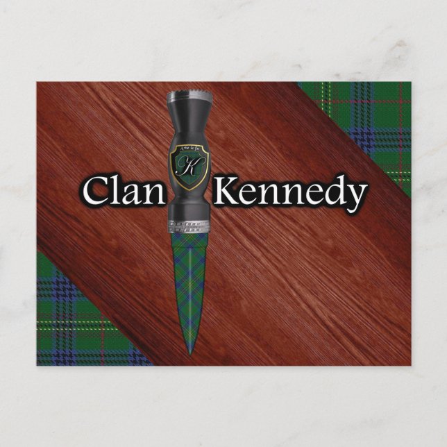 Klan Kennedy Tartan Sgian Dubh Blade Vykort (Framsida)