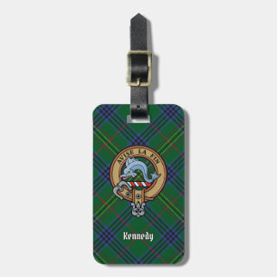 Klan Kennedy Vapensköld över Tartan Bagagebricka
