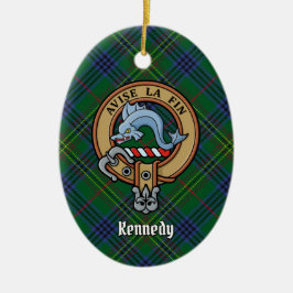 Klan Kennedy Vapensköld över Tartan Julgransprydnad Keramik