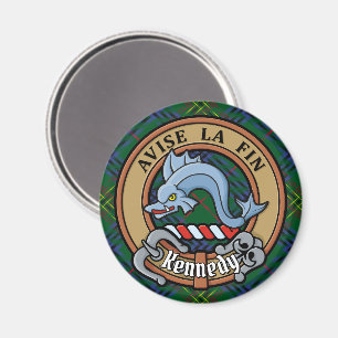 Klan Kennedy Vapensköld över Tartan Magnet
