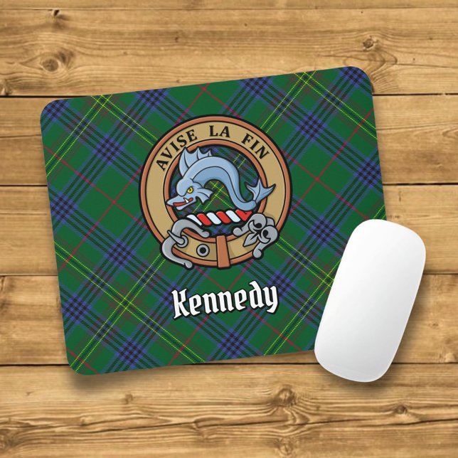 Klan Kennedy Vapensköld över Tartan Musmatta (Skapare uppladdad)