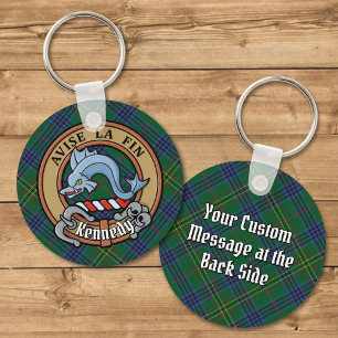 Klan Kennedy Vapensköld över Tartan Nyckelring