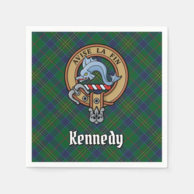 Klan Kennedy Vapensköld över Tartan Pappersservett (Framsidan)