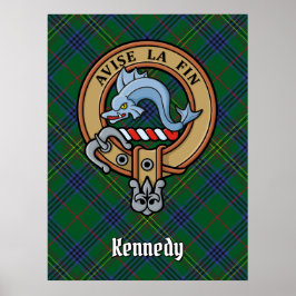 Klan Kennedy Vapensköld över Tartan Poster