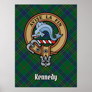 Klan Kennedy Vapensköld över Tartan Poster