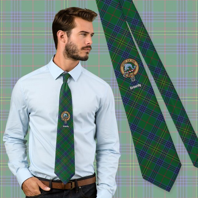 Klan Kennedy Vapensköld över Tartan Slips (Skapare uppladdad)